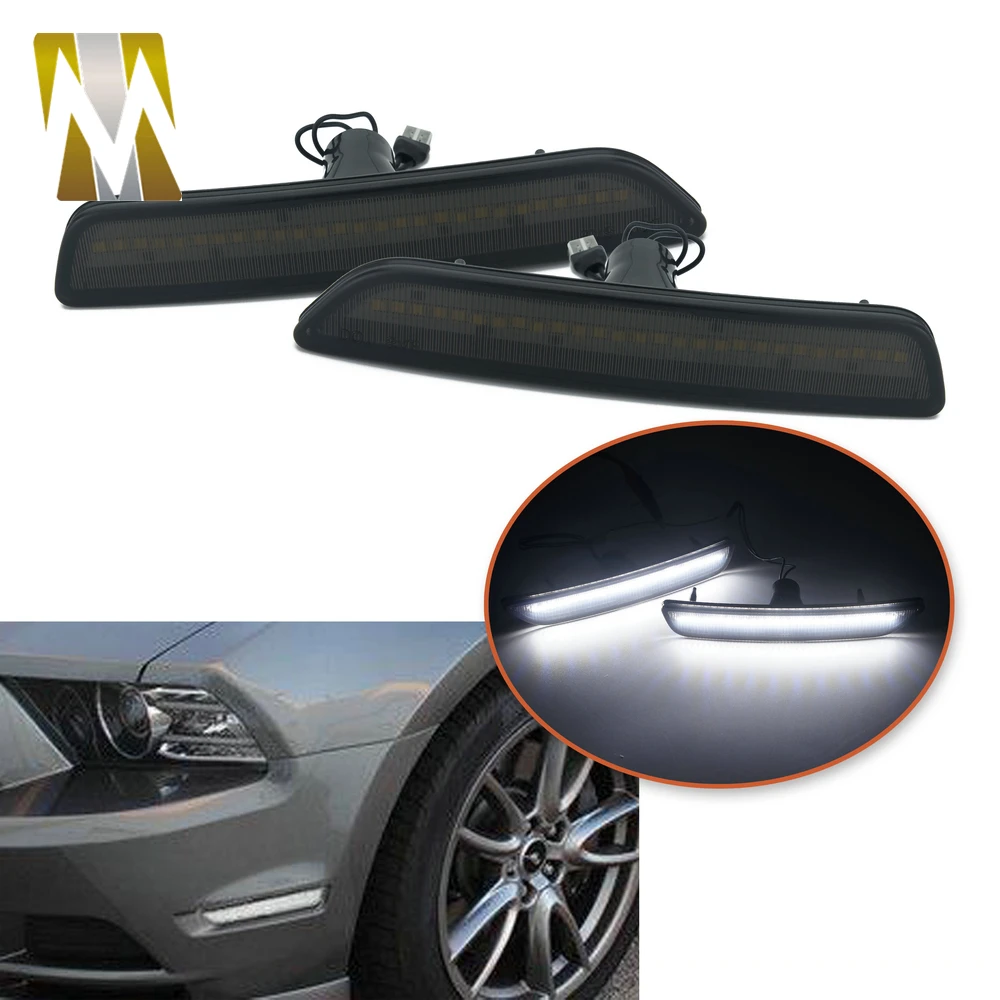 

Светодиодный босветильник для Ford Mustang 2011 2012 2013 2014, автомобильные Сигналы поворота, передний Боковой бампер, габаритные огни, светодиодсвети...