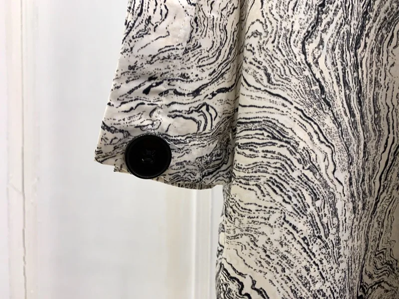 

Silhouette Design Tie Shirt Dress Marble Print Mini Dress