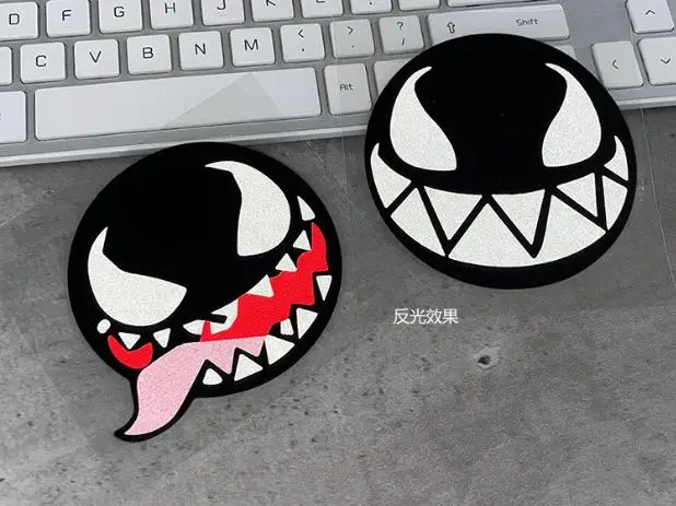 Виниловая наклейка с изображением смешного монстра ярких светоотражающих ядов