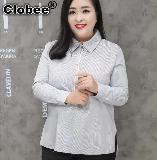 Блузка женская в полоску с длинным рукавом и Боковым Разрезом M318|Блузки| |