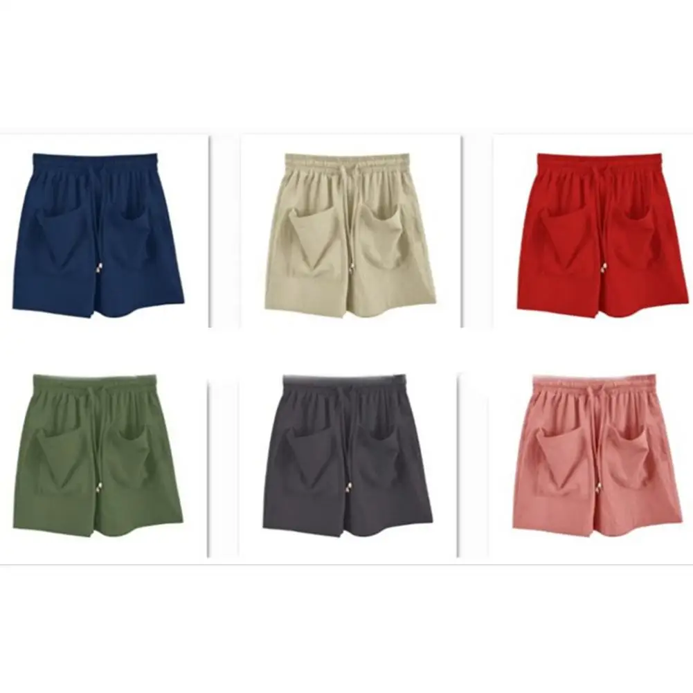 

Women Shorts Summer Casual Solid Drawstring Shorts High Waist Loose Shorts For Girls Soft Comfortable Cool Female Running Short