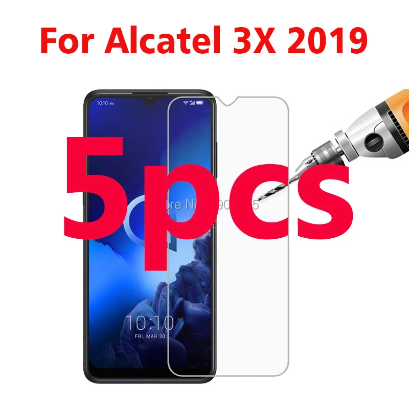 

5PCS Tempered Glass On For Alcatel 3X 2019 5048I 9H Protective Film Explosion-proof Screen Protector For Alcatel 5048I Guard