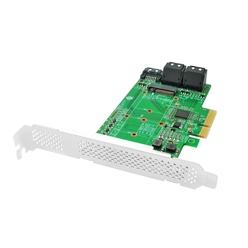 

HOT-PCIE to 4/5 Ports SATA3 Expander 1XM.2 Bkey+4XSATA Expansion Card JMB585 Driver-Free Support Hot-Swappable