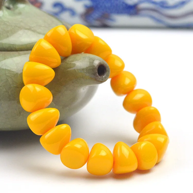 Женский эластичный браслет из натурального Балтийского янтаря Изящные