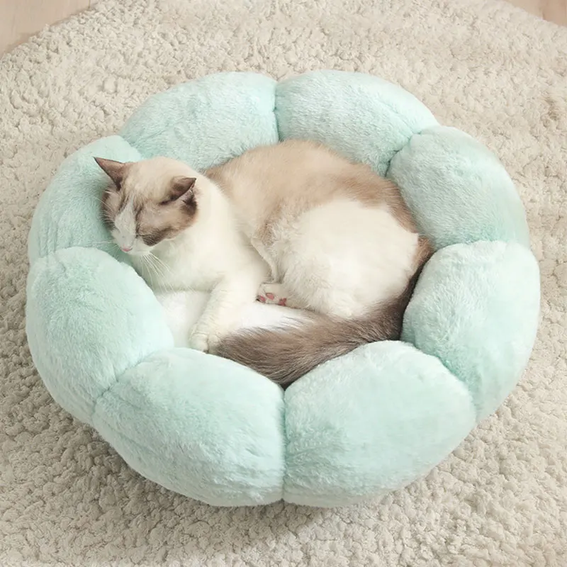 

Flower Shape Cat Bed Pillow Soft Cotton Pet Furniture Sleeping Sofa Mat Pet Nest Kitten Accessory Colorized Dog House Indoor