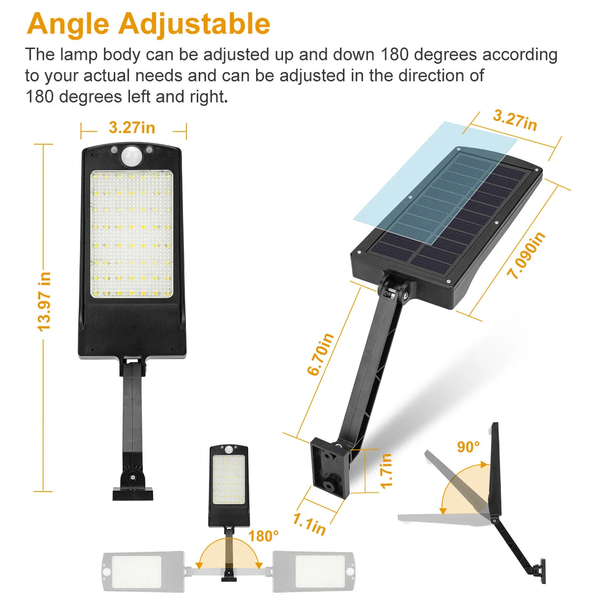 

hanging Leds-Solar-Garden-Lamp Waterproof OutdoorI P65 Motion Sensor Rotable Shell Watepoof Ip65 rotable Wall-flood-Lamp
