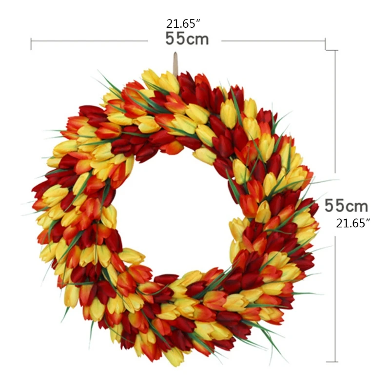 

22 Inches Artificial Wreath Handmade Flower Floral Garland for front Door Wall Hanging Wedding Party Office Home Dropshipping