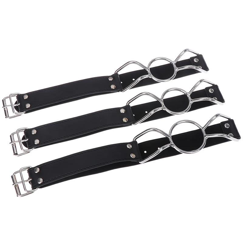 Кожа Сексуальные игрушки кольцо кляп флирт открытый рот с o образными кольцами во