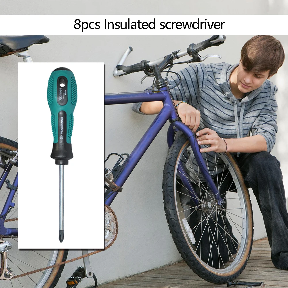 

8pcs Handle Hand Screwdrivers Insulated Screw Driver Strong Toughness Electric Portable Electrician Repair Tools