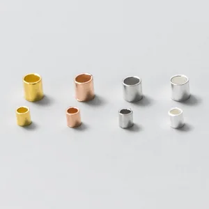 Бусины из серебра 925 пробы с отверстием для браслетов, 1,5 мм, 2 мм, 20 шт.лот