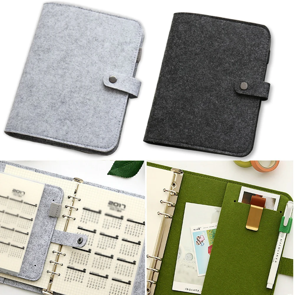 

Notebook Loose-Leaf A5/A6 Diary Exquisite Handwriting Exercise Without Inside Page School Office Page Cover Felt Stationary