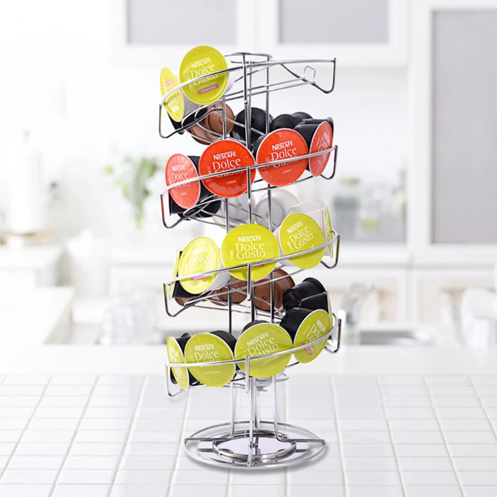 Вращающийся 40 чашки капсулы для кофемашины Nespresso стеллаж хранения поворотный