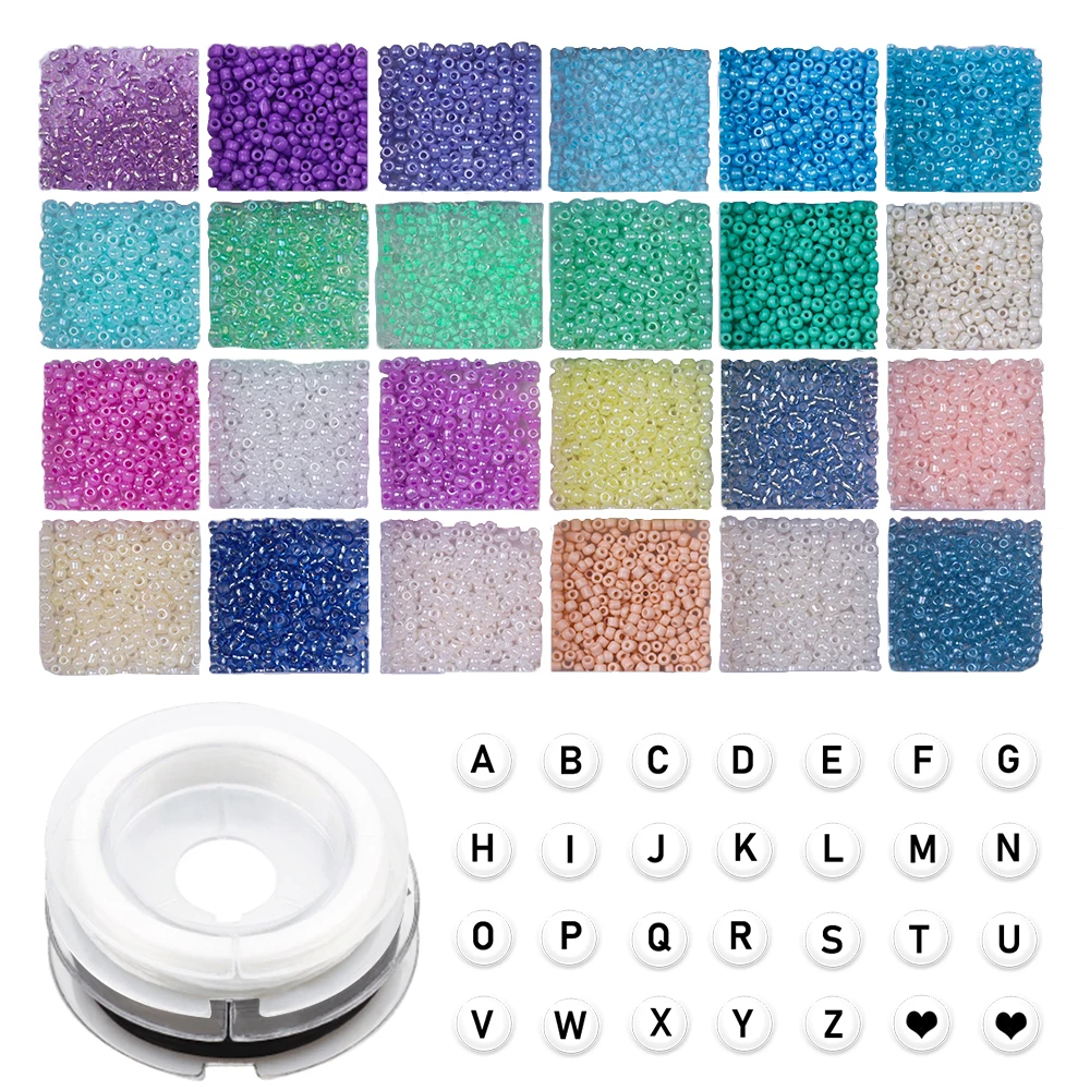 

Semi-precious Stone Letters Rice Beads Holiday Gifts Pure Beads Earrings Bracelet Rope For DIY Bracelet Necklace Hairpin
