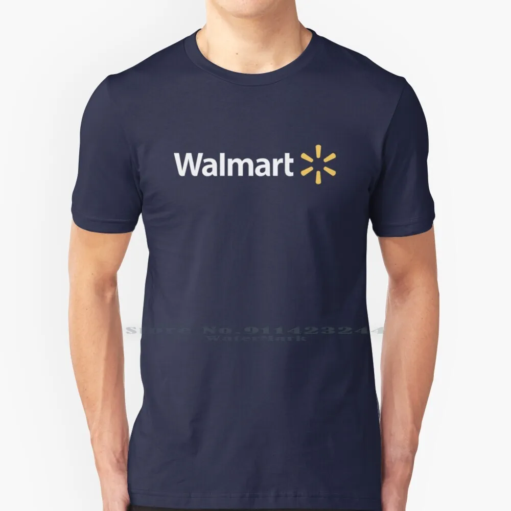 Wal - Mart карикатура костюм футболка 100% чистый хлопок Walmart логотип работник кассир |