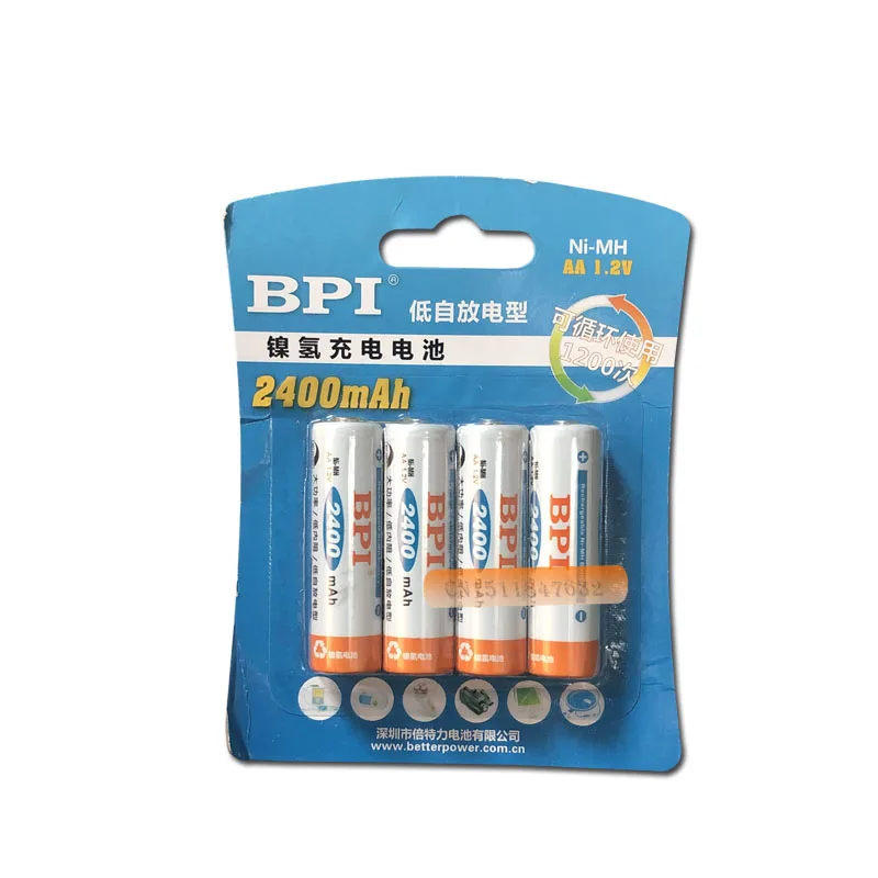 Перезаряжаемая батарея 4 шт./лот BPI AA 2400 мАч 1 2 в Ni-MH для высококачественных