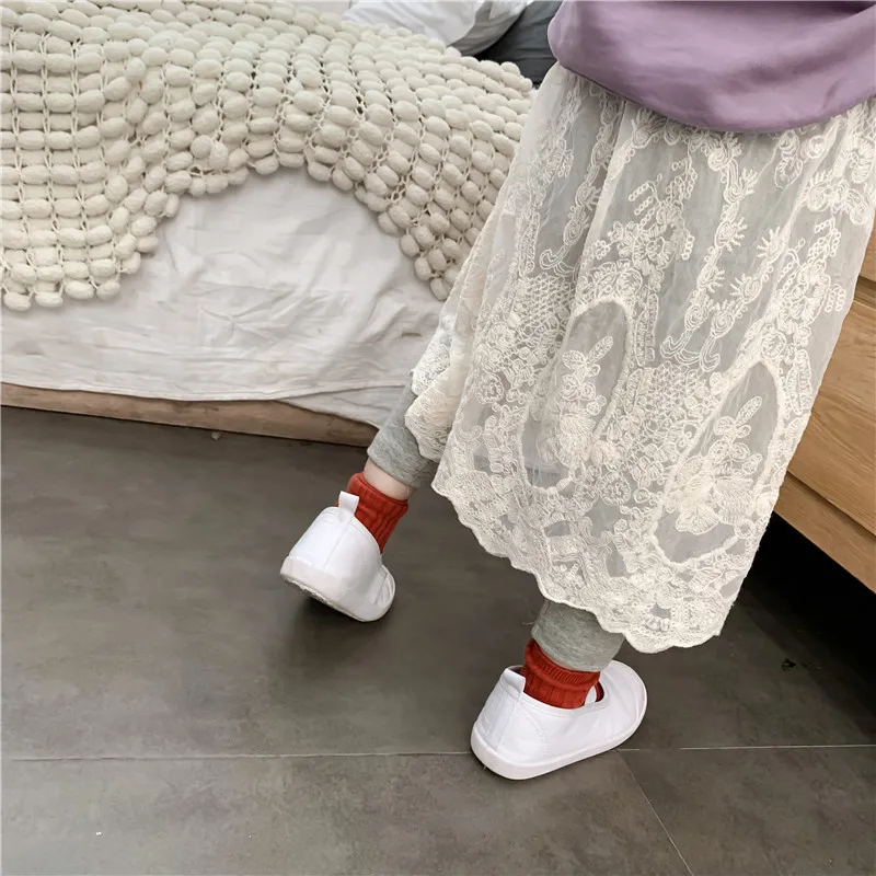 Модные кружевные лоскутные штаны для маленьких девочек Сезон осень детская юбка