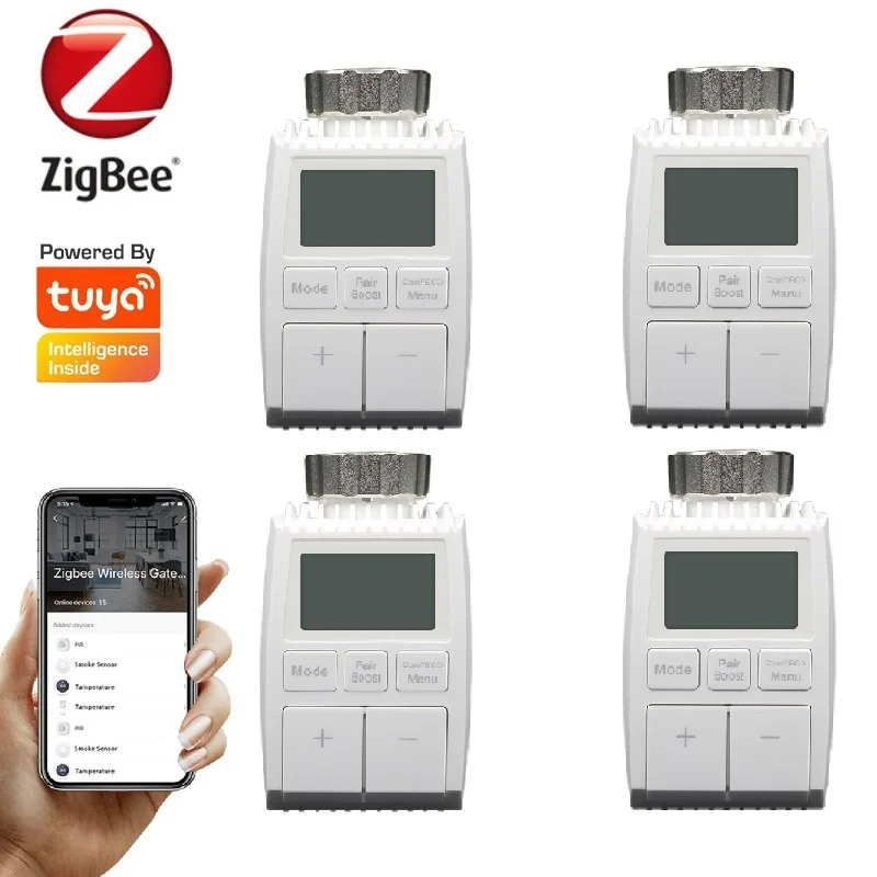 Умный термостат Tuya ZigBee 3 0 терморегулятор привод радиатора программируемый