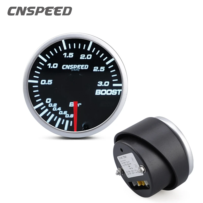 CNSPEED 2-дюймовый 52 мм Автомобильный датчик турбонаддува-1-3 бар светодиодный