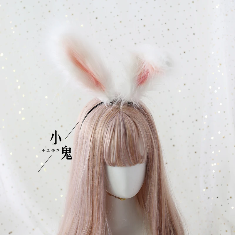 

New Hande Made Work Holorive Rabbit Bunny Ears Hairhoop USADA Pekora Cosplay Prop For Halloween Christmas Costume Accessories