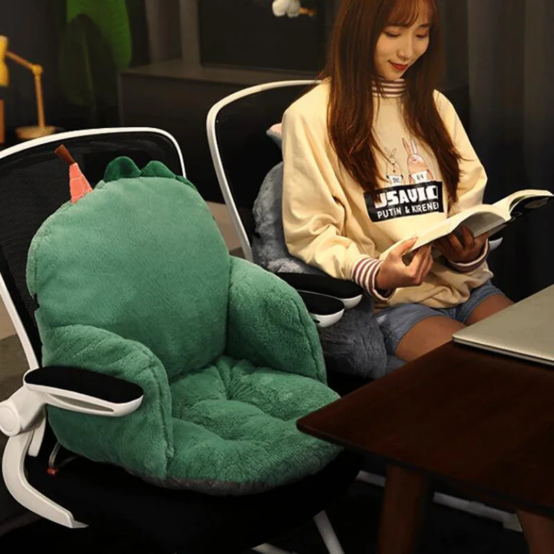 Симпатичная динозавр подушка на спинку сиденья длинный плюшевый стул диванная