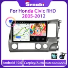 Автомагнитола 2 Din Android 10 для Honda Civic RHD 2005 -2010 2012, мультимедийный видеоплеер, правый руль, GPS, стерео, DVD, головное устройство