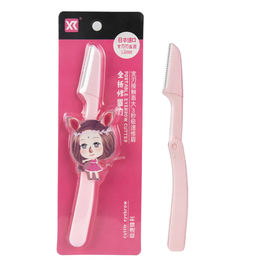 1 Piece Foldable Eyebrow Trimmer Razor of Japanese Imported Blade Beauty Makeup Body Hair Removing Tools for Women E540 | Красота и