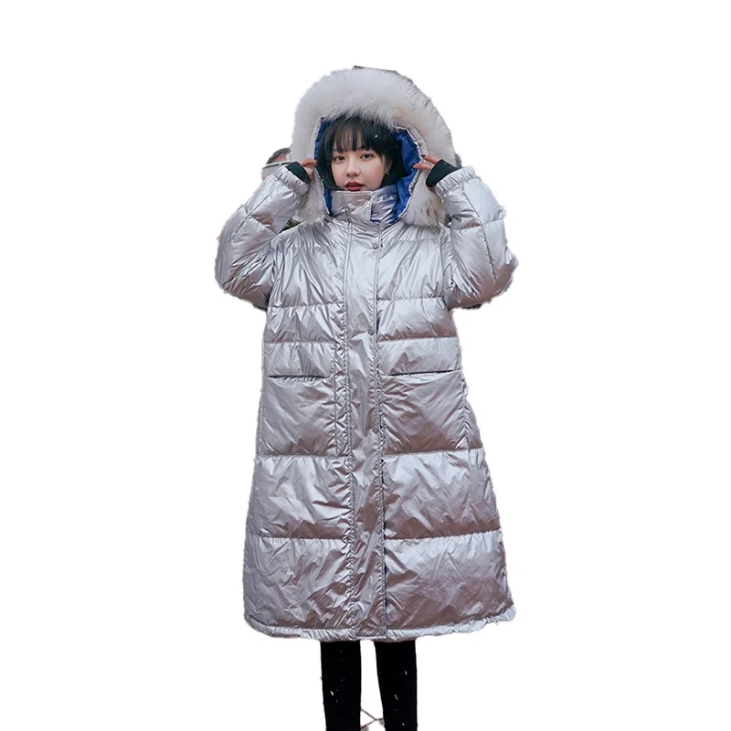 

Женская одежда с хлопковой подкладкой красивая зимняя популярная яркая длинная модная Свободная Повседневная Студенческая куртка большог...