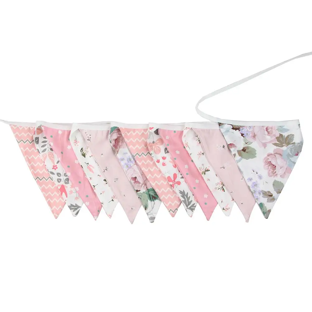 

12 Flags 3.2m Colorful Pennant Bunting Banners Triangular Birthday Bunting Pennant Baby Shower Wedding Garland Flags Party Decor