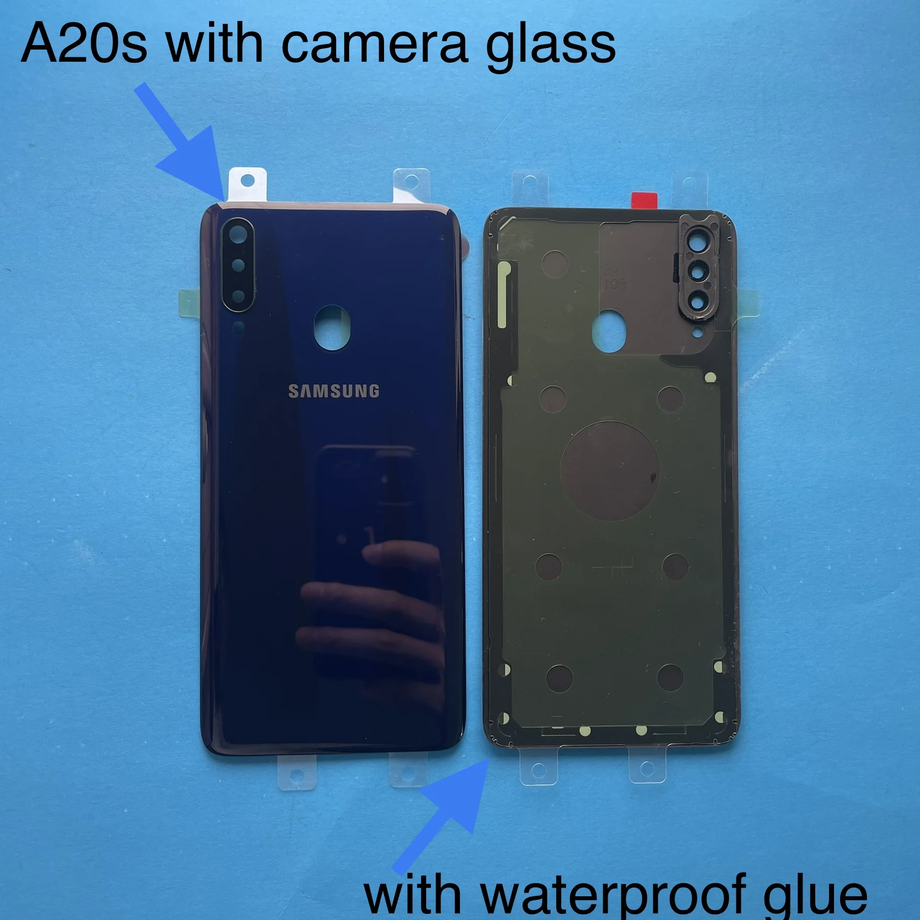 

Оригинал Для Samsng galaxy A20S A207 A207F Задняя стеклянная задняя дверь задняя крышка корпуса запасная задняя дверь батарейного отсека