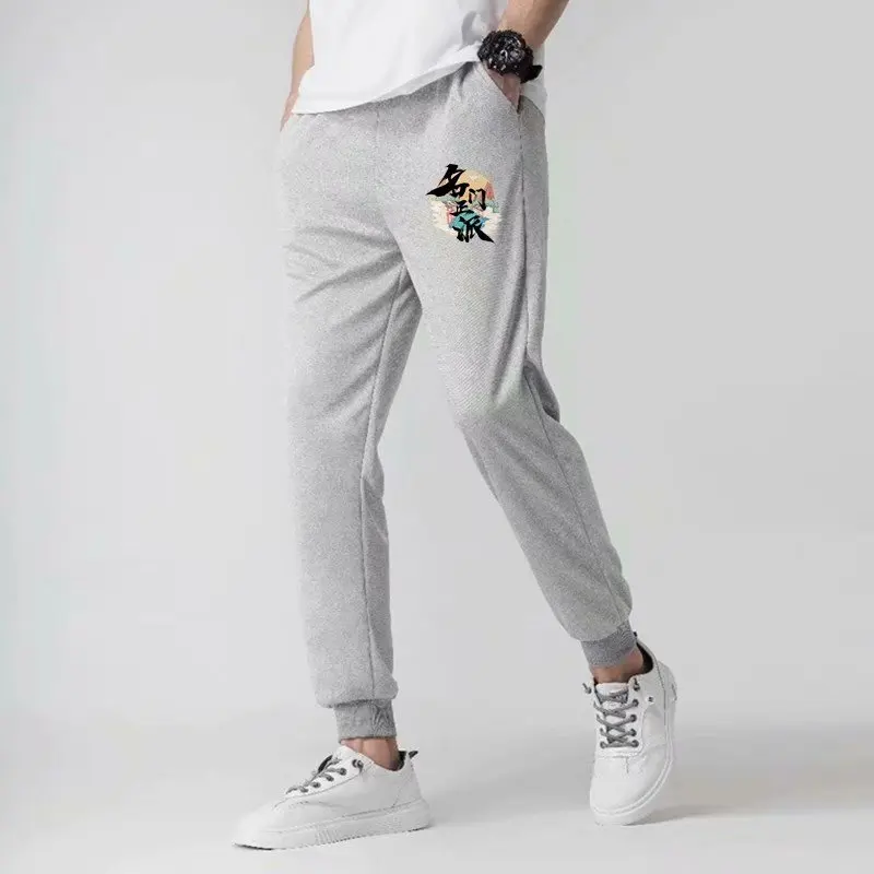 

Брюки мужские спортивные для бега, повседневные модные штаны с уличным принтом, весна-лето 2021