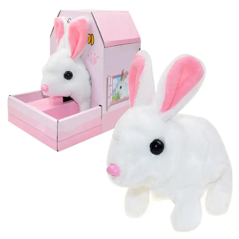 Электрический кролик плюшевая игрушка имитация кролика кукла мягкий плюшевый со