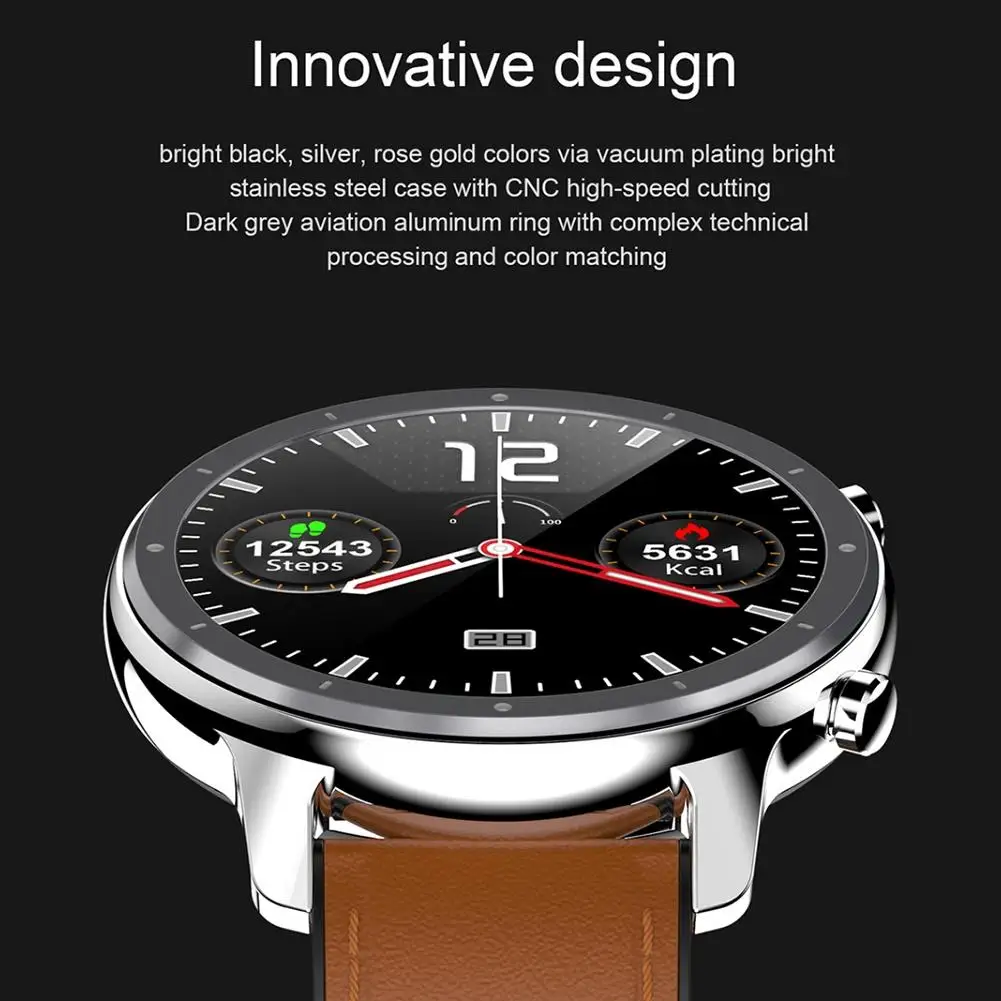 L11 1.3inch Full Round Touch Screen IP68 Waterproof Bluetooth ECG PPG Heart Rate Monitor Sports Fshion Smart Watch Support APP |