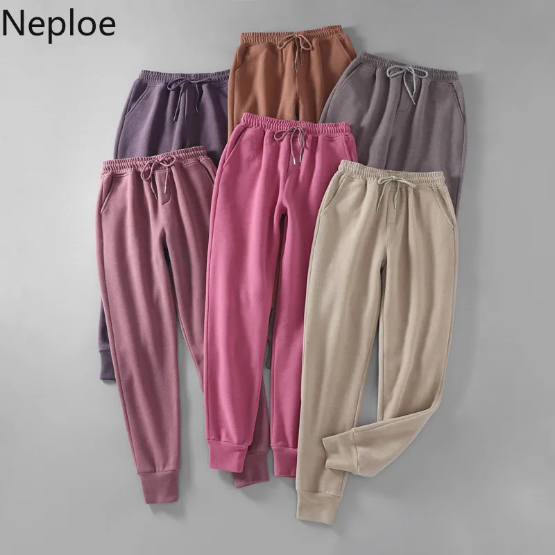 Брюки Neploe Женские однотонные модные дамские брюки на шнуровке с эластичным