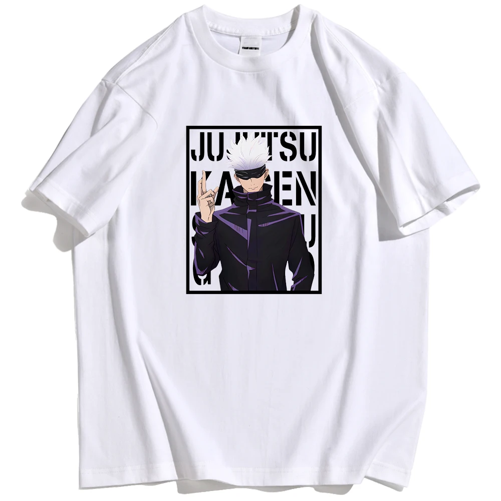 

2021 Summer Men's T-shirt Cartoon Five Jiu-jitsu Print Pattern Short-sleeved Korean Street High-quality Tops Trendy Personality