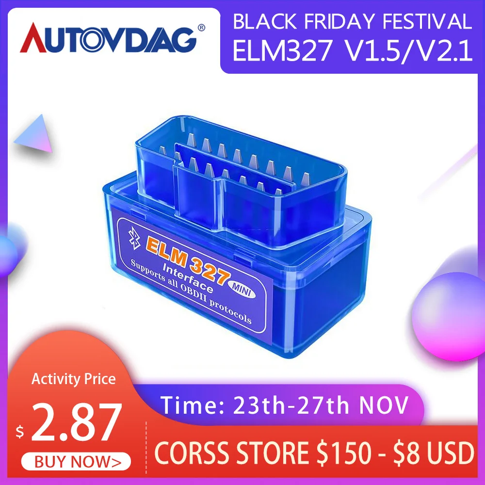 Мини OBD2 elm327 v1.5 автомобильный Obd 2 сканер Elm 327 v2.1 диагностический инструмент обд