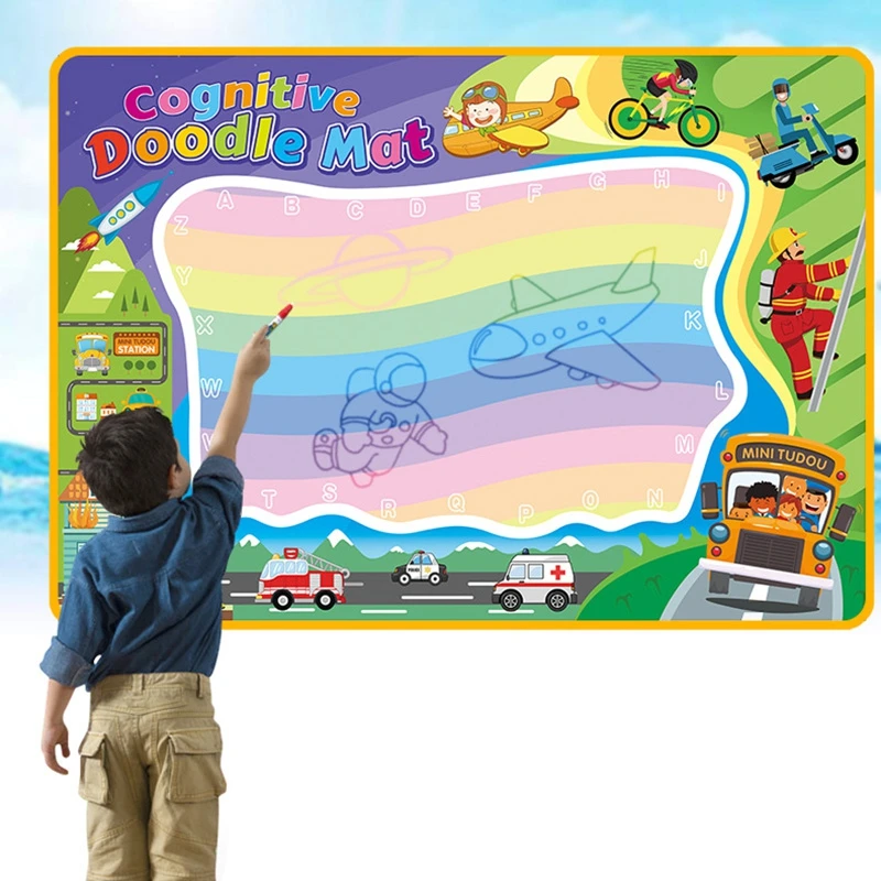 Big size 100 x 70cm Water Drawing Mat Rug with Magic Pen Painting Board Baby Toys Kids Educational Toy | Игрушки и хобби
