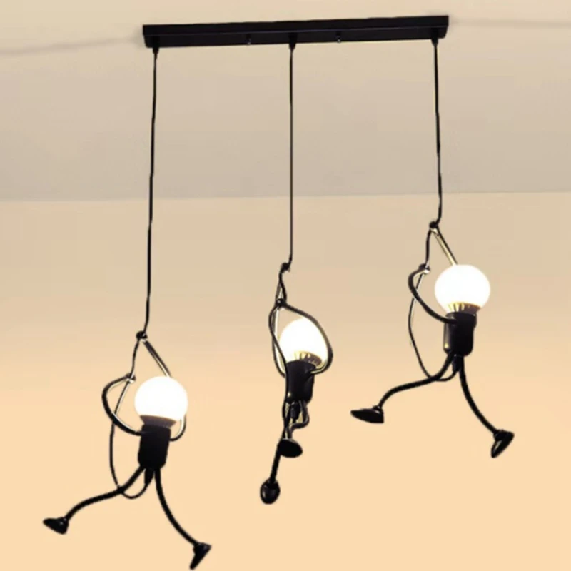 

Nordic Style Creative Personality Iron Villain Climb Up Loft Home Decoration Aisle Corridor Chandelier Lighting