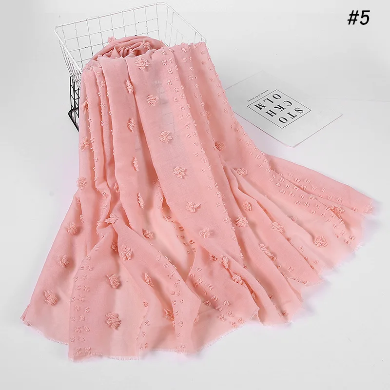 

2021 Flocked bubbles fashion scarf hijab for muslim women stretch headscarf for islamic hijab femme musulman malaysia hijabs