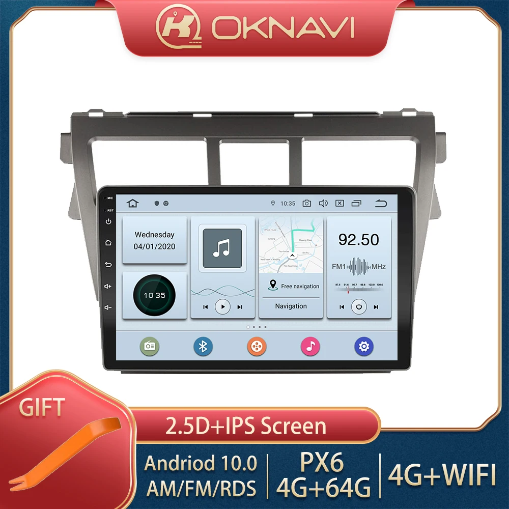 Автомагнитола 2 Din для Toyota VIOS Yaris 2007 2012 мультимедийный стерео навигатор GPS Bluetooth