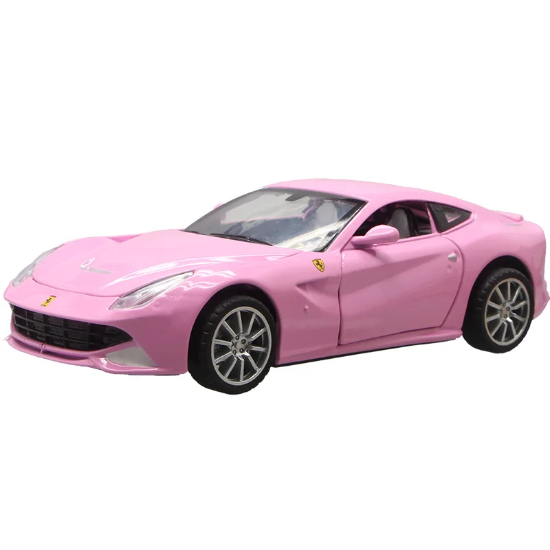 

Модель суперспортивного Автомобиля Ferrari F12 розовая в масштабе 1:32, имитация автомобиля из сплава, Детская Металлическая Игрушечная машина, у...
