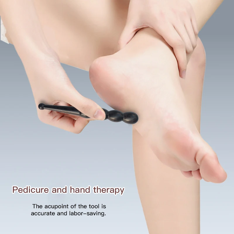 

Ebony Double Head Massage Stick Facial Beauty Stick Health Care Foot Acupuncture Massage Tool To Relax Muscle Blood Circulation