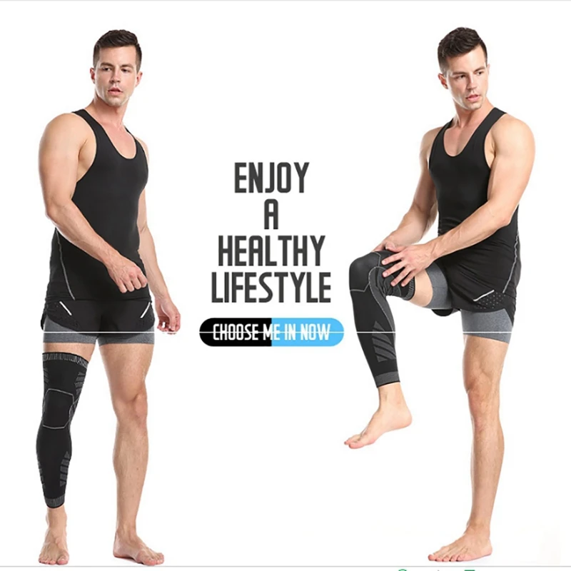 Длинный наколенник нескользящий дышащий трикотажный протектор для поддержки