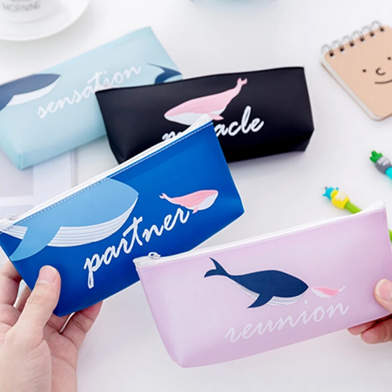 Чехол для карандашей милая черная школьная кожаная сумка школьные