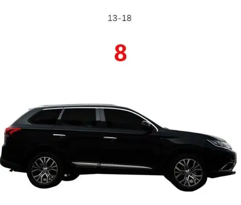Для Mitsubishi Outlander 2014 2015 2016 2017 нержавеющий хромированный оконный столб крышка