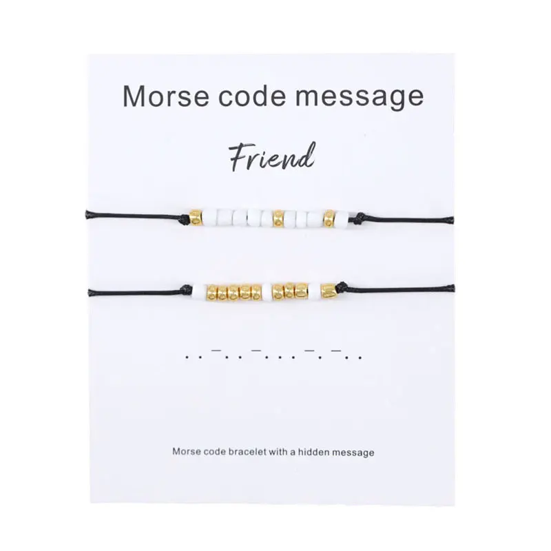 2 шт./компл. кодовый браслет Морзе лучший друг подарки из бисера ювелирные изделия