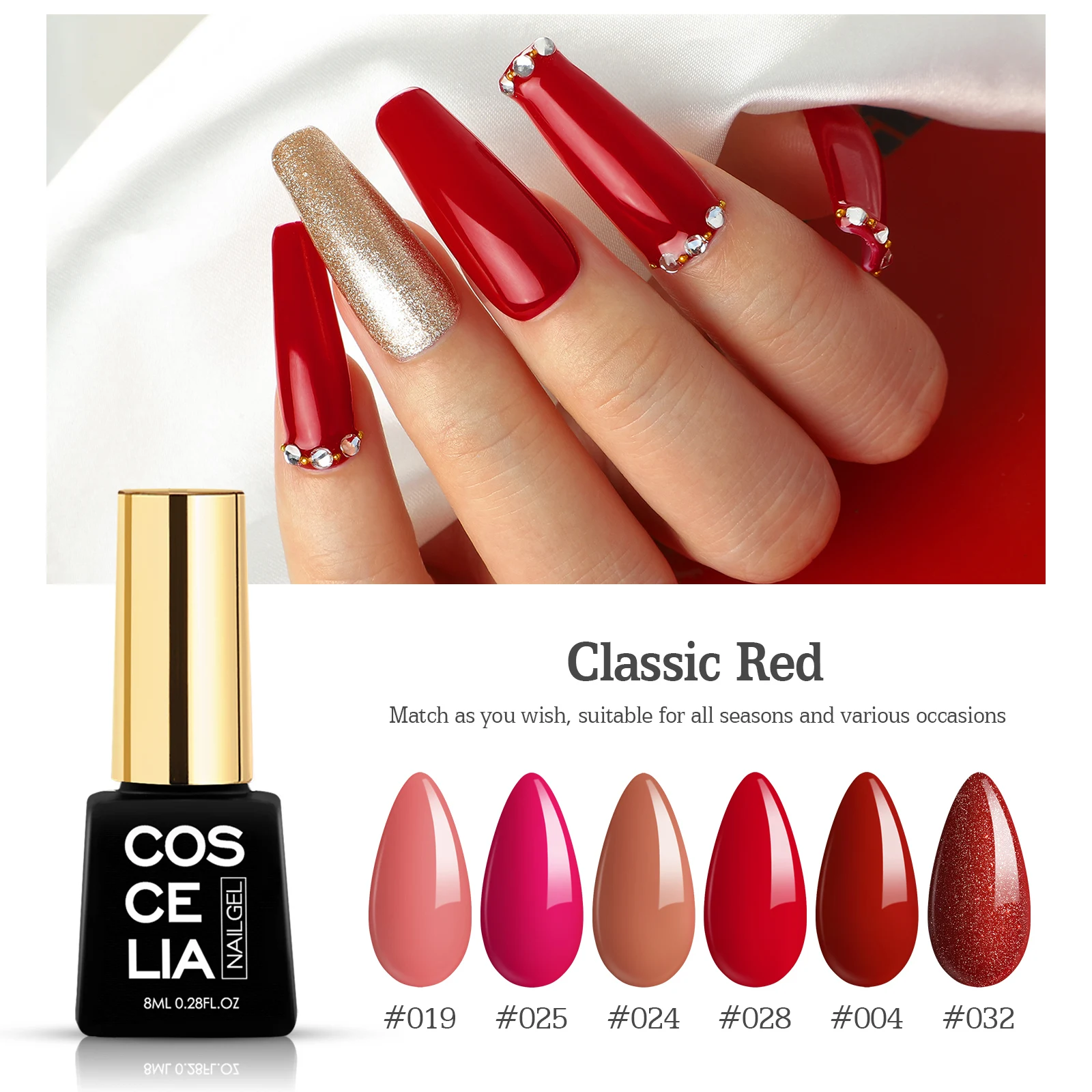 Маникюрный гель COSCELIA полуперманентный для ногтей все маникюра Светодиодный