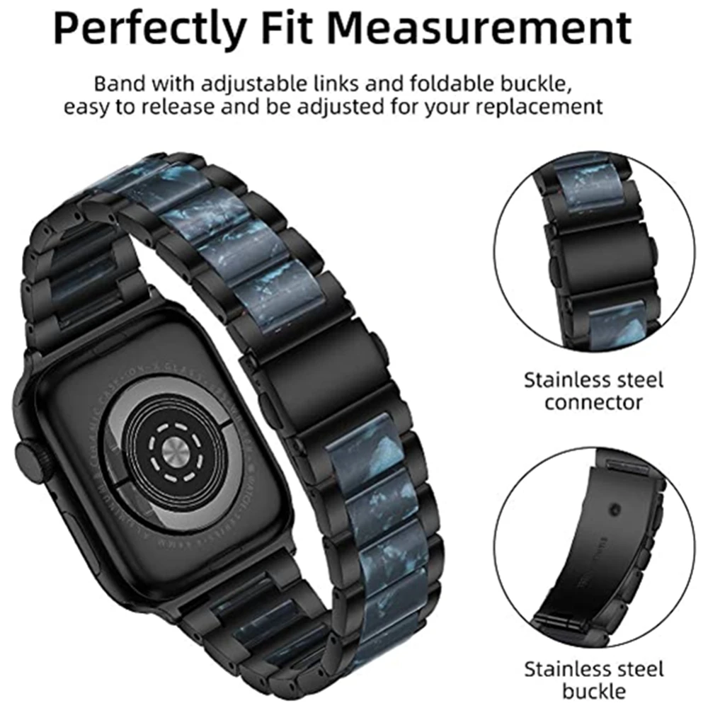 Ремешок из нержавеющей стали для apple watch se series 6 5 4 44 мм 40 браслет iwatch 3 42 38 синий