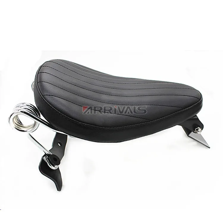 Мотоциклетное черное алмазное кожаное сиденье для водителя соло и пружина +