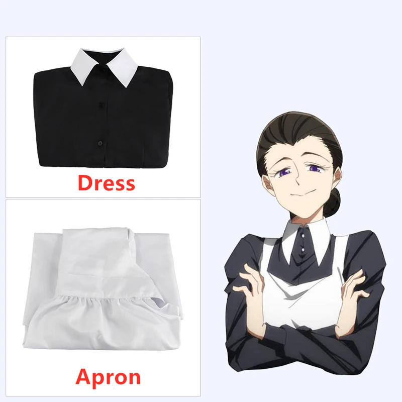 

The Promised Neverland Isabella Cosplay Costume Mom Maid Dress Up Halloween Costume for Women Girls