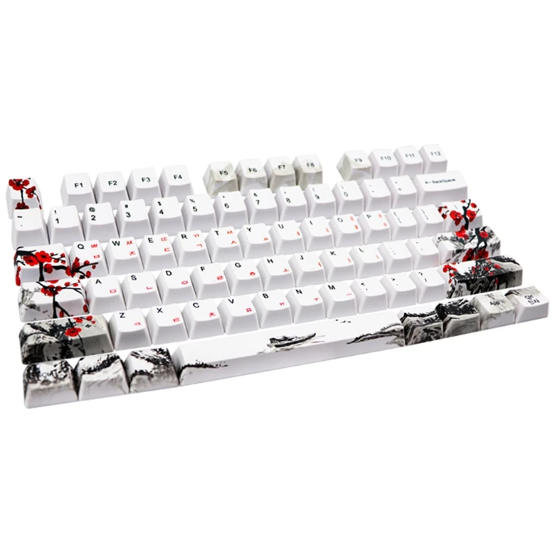 

5 Sides Dye-Sublimation 110 Keys PBT OEM Keycap Korean Japanese Plum Blossom